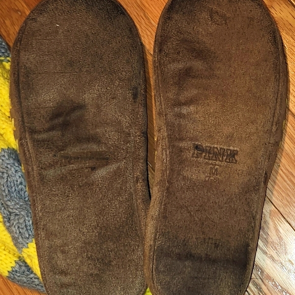 VINTAGE VICTORIA'S SECRET PINK SIZE MEDIUM 7/8 HOUSE SLIPPER BOOTS BOOTIES NICE - Picture 3 of 13
